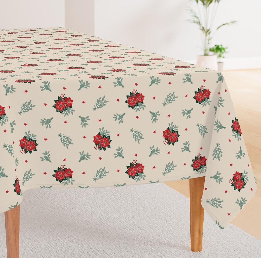 Ditsy Christmas Holly Red Poissentias